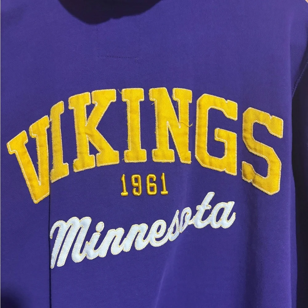 Minnesota Vikings Football NFL Vintage Style Zip Up‎ Hoodie Mens Medium